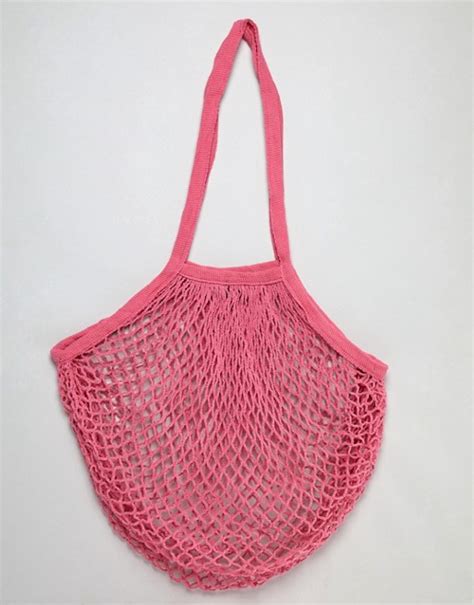 bershka bershka net carry bag  pink