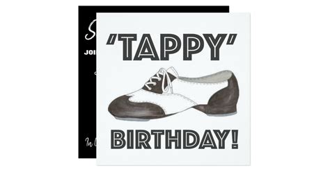 Tappy Happy Birthday Bday Tap Dance Shoe Party Invitation Zazzle Ca