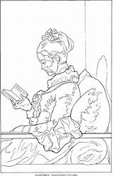Coloring Pages Famous Cassatt Mary Paintings Paint Fragonard Color Adult Spray Colouring La Lectrice Adults Clip Book Peinture Artworks Library sketch template