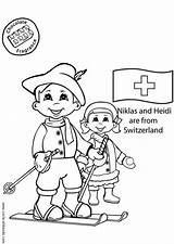 Coloring Switzerland Heidi Niklas Pages Kids Around Girl Printable Edupics Scouts Colouring Swiss Color Book Choose Board sketch template