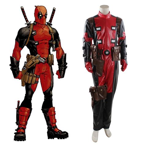 hot marvel adult deadpool cosplay costume leather full body halloween