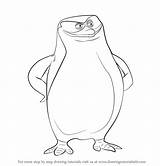 Skipper Penguins Madagascar Draw Drawing Step Drawingtutorials101 Cartoon sketch template