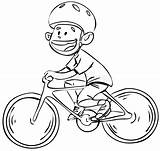 Bike Fiets Jongen Helmet Svartvitt Getdrawings Clipground sketch template
