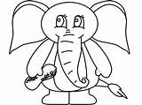 Coloring Elephants Elephant Pages Animal Faces Cartoons Animals Popular Printable Coloringhome Peanut sketch template