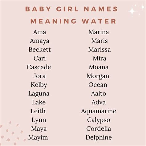 Beautiful Girl Names That Mean Water Stunning Ideas The Mummy Bubble