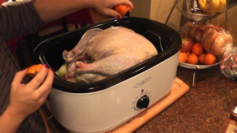 how i season and cook my turkey in an electric roaster youtube