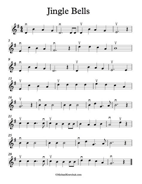 violin sheet  jingle bells michael kravchuk