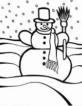 Snowman Coloring Kids sketch template