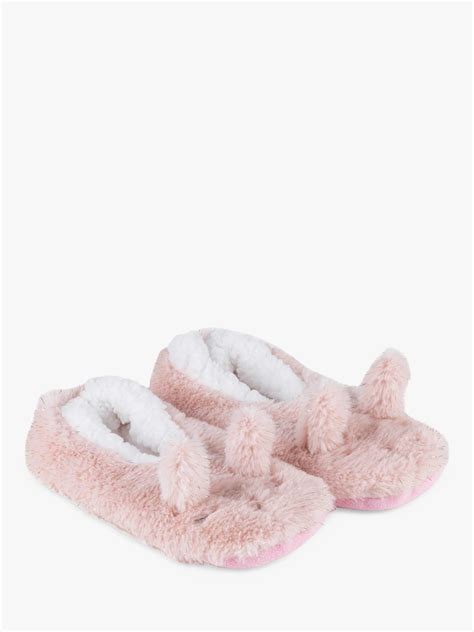 totes footsie novelty bunny slippers pink