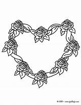 Amour Rosas Corona Corazon Hellokids Rosenherz Flores Noir Corazones Ausmalen Coloriages Coloriageetdessins Colorier Damour Línea Valentin Greatestcoloringbook Drucken sketch template