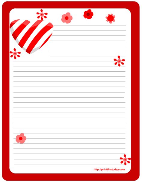 printable valentines day writing paper