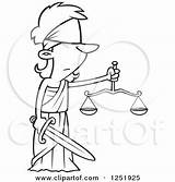 Justice Lady Cartoon Blindfolded Scales Illustration Sword Clipart Royalty Toonaday Vector Blind Female Poster Ron Leishman Hispanic Labrador Walking Yellow sketch template