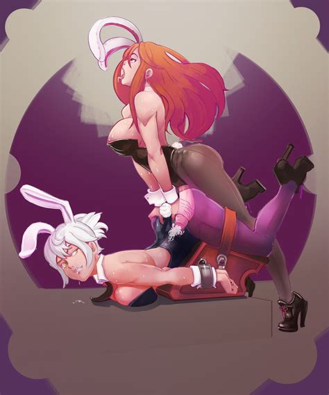 Rule 34 2girls Areola Battle Bunny Riven Breasts Bunny