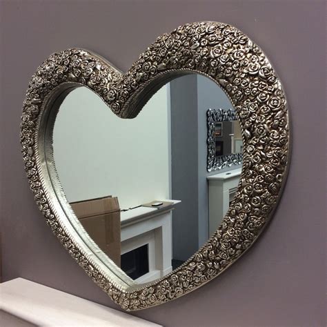 large heart mirror stunning ornate elegant mirror  decorative roses