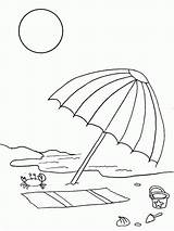 Beach Umbrella Coloring Drawing Kids Summer Pages Season Simple Clipart Printable Drawings Cartoon Print Sketch Kid Pencil Holiday Clip Chair sketch template