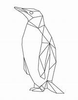 Polygon Penguin Museprintables sketch template