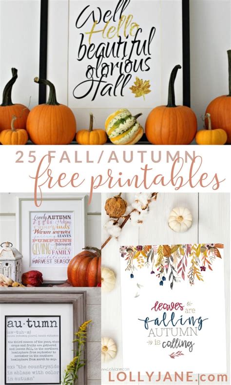 fall printables  decorate  home