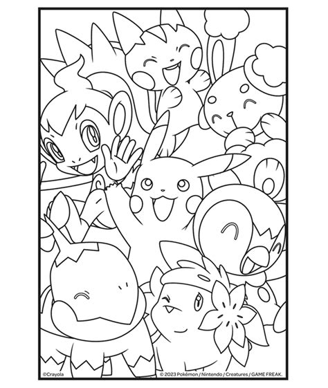 pokemon pikachu piplup  friends coloring page coloring home