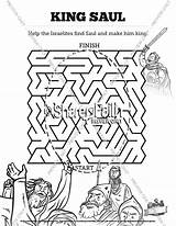 Saul King Bible Mazes Coloring Pages Sunday School Kids Puzzles Sharefaith Activities Crossword sketch template