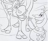 Sven Olaf Pages Elsa Anna Coloring sketch template