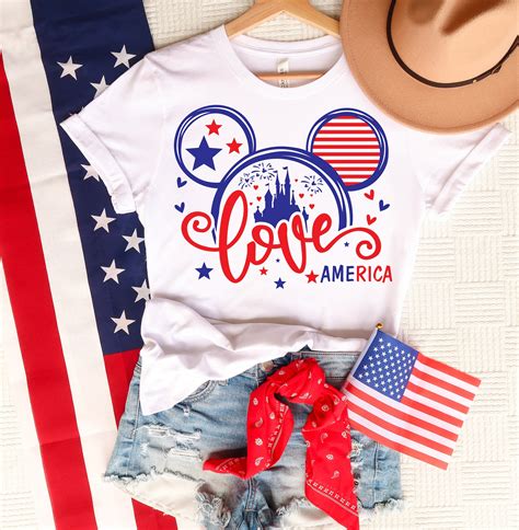 disney fourth  july  shirt disney love america   etsy