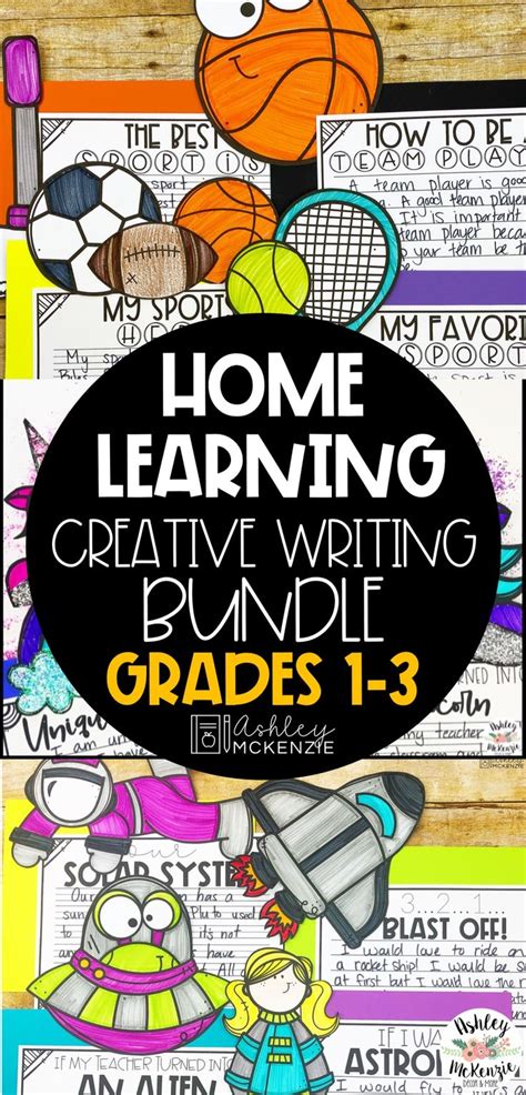 home learning creative writing activities bundle grades