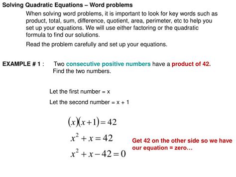 word problems quadratic equations worksheet   qstionco
