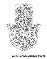 Hamsa Pages Coloring Colouring Save Ornament Px Hand Meaning sketch template