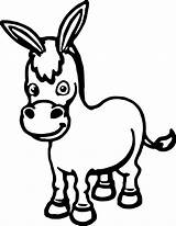 Donkey Wecoloringpage Clipartmag Drawing sketch template