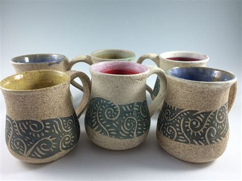 handmade pottery coffee mugs pottery mug  zwellynpottery