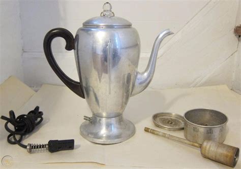 vintage mirro matic  cup electric coffee percolator  complete tested