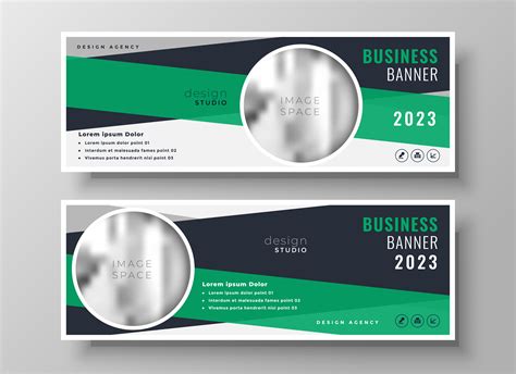 abstract green business banner design template   vector