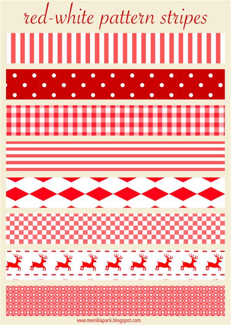 printable red  white christmas scrapbooking stripes