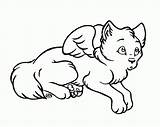 Wolf Coloring Pages Chibi Winged Lineart Line Animals Cliparts Animal Fox Clipart Anime Wolves Cat Colouring Loco Lu Msp Flying sketch template