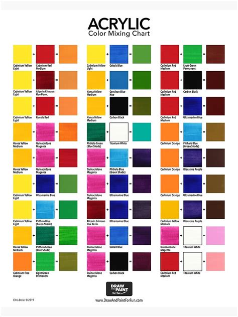 acrylic color mixing chart photographic print  sale  cbreier