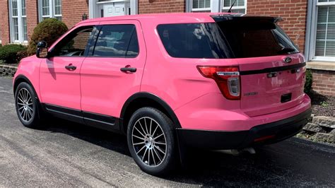 incredibly pink  ford explorer police interceptor heads  auction