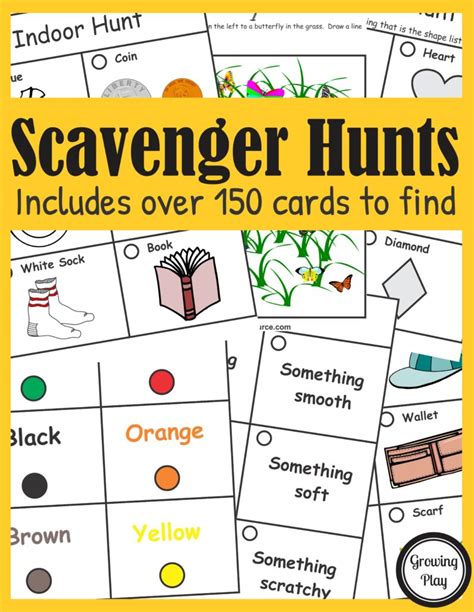 scavenger hunts physical activity  visual skill practice growing