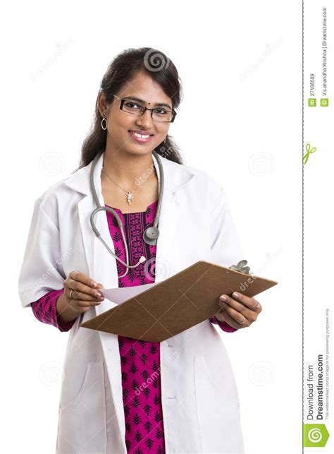Indian Female Doctor With Note Pad Royalty Free Stock