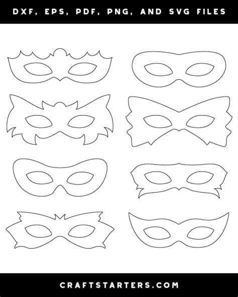 masquerade mask outline patterns dfx eps  png  svg cut files