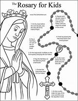 Rosary Pray Catholic Praying Thecatholickid Holy Prayers Hail Divine Mercy Mysteries Fatima Recite sketch template