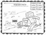 Minecraft Math Color First Subtraction Worksheets Grade Maths Sheets Coloring 1st Colouring Fun Graders School Facts Choose Board Teacherspayteachers Code sketch template