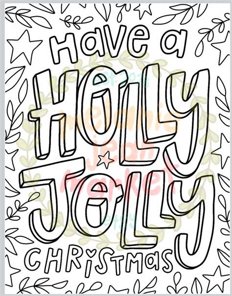 christmas coloring pages  pack typography holiday coloring etsy