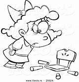 Coloring Goldilocks Chair Broken Girl Cartoon Vector Outlined Drawing Leishman Ron Getdrawings Royalty sketch template