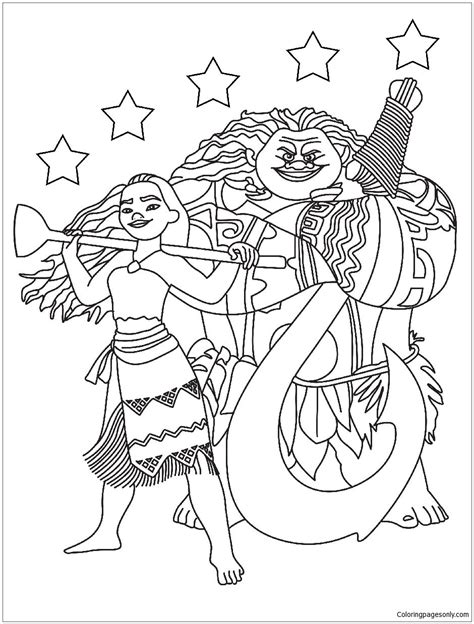 printable moana colouring pages frauki chererbse