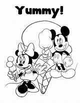 Coloring Ice Cream Mickey Minnie Disney Pages Yummy Mouse Printable Color Popular Coloringhome sketch template