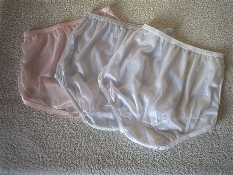 silky satin and lace nude mini bikini brief panties frilly knickers s 10 12 ebay