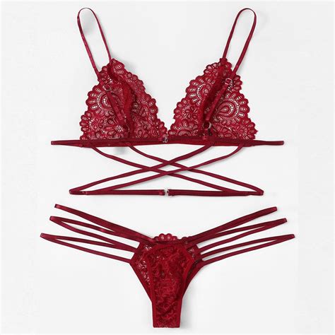 Erotic Lingerie Women S Sexy Bikini See Through Lace Hollow Out