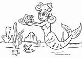 Meerjungfrau Meerjungfrauen Malvorlagen Ausmalbilder Ausdrucken Kinderbilder Ausmalbild Fisch Herunterladen Verwandt sketch template