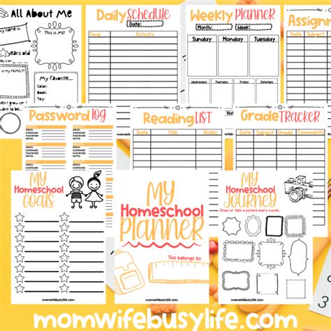 printable homeschool planner sets mom wife busy life