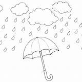 Raindrop Umbrella Weather sketch template